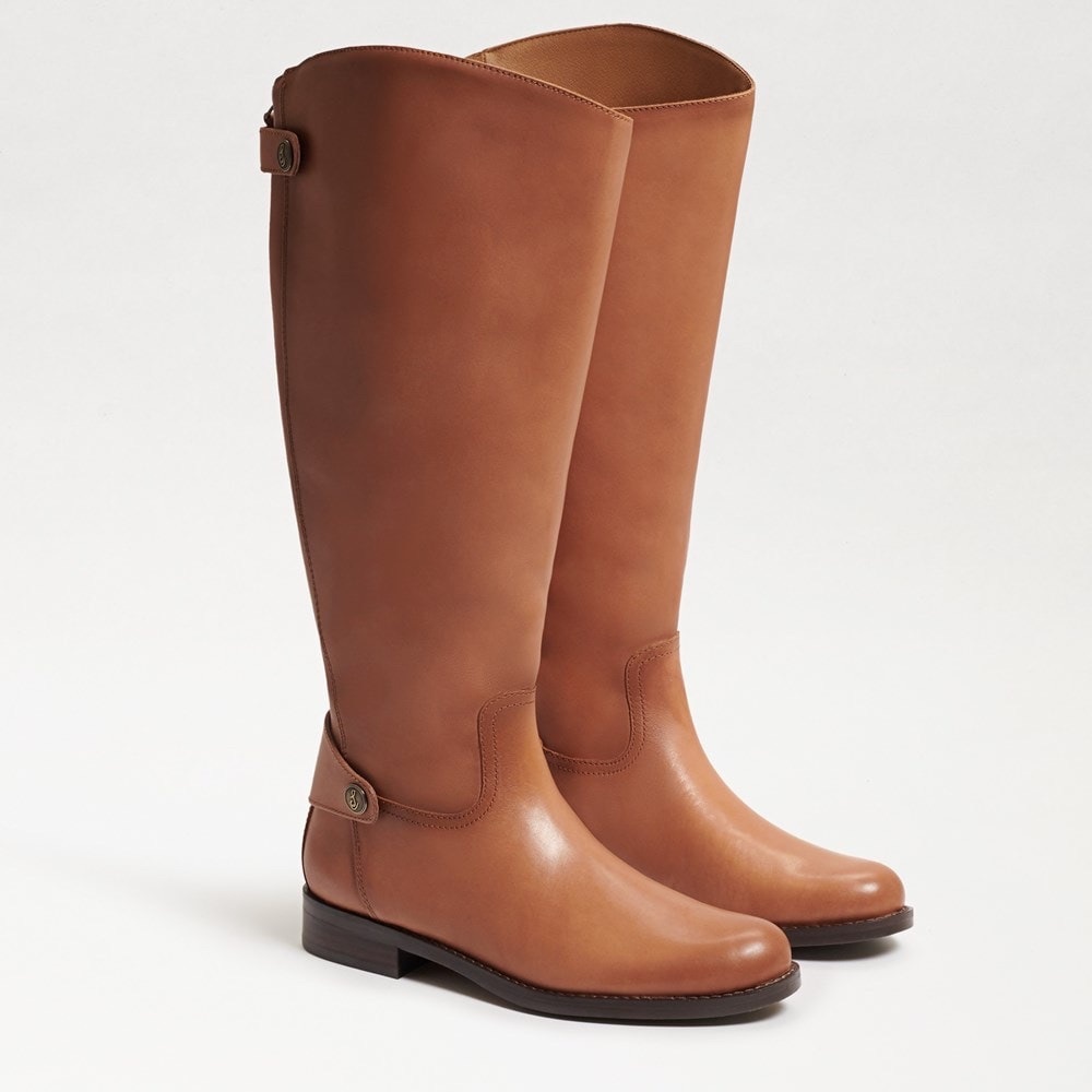 Sam Edelman NIB LEATHER MIKALA WIDE CALF RIDING BOOT Sz 5.5 - Whiskey